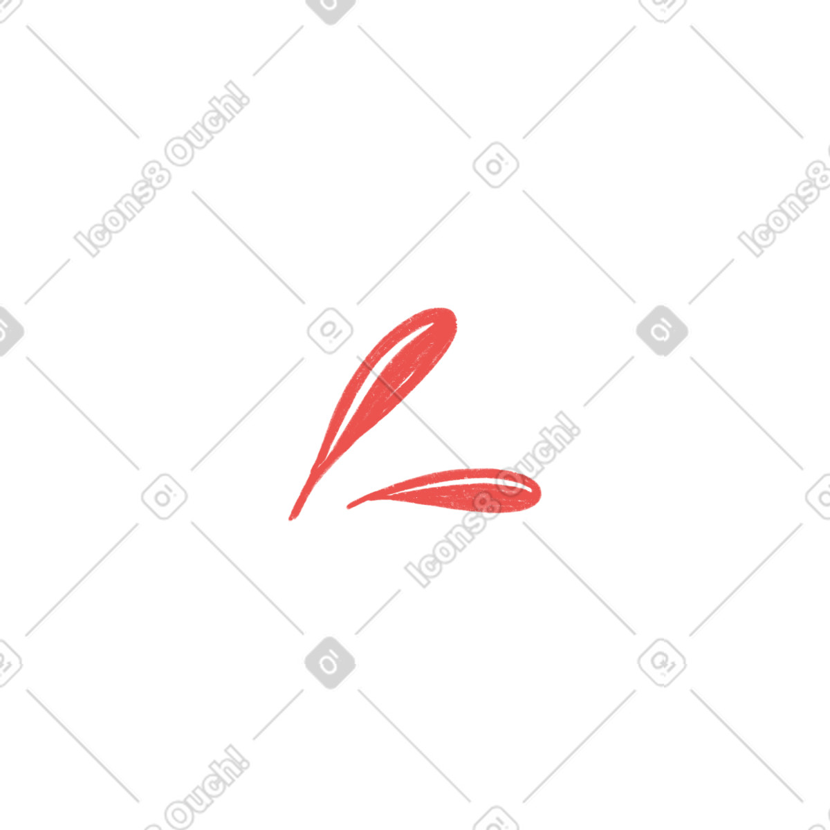 下载 Biro 风格的 Two red leaves 插画，支持 PNG、SVG 格式