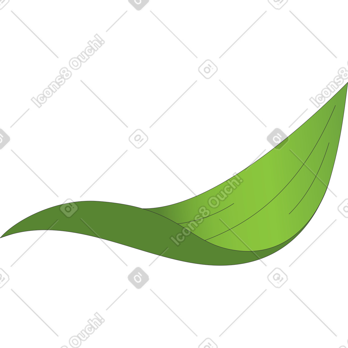 Leaf illustration in Kit style download in PNG, SVG