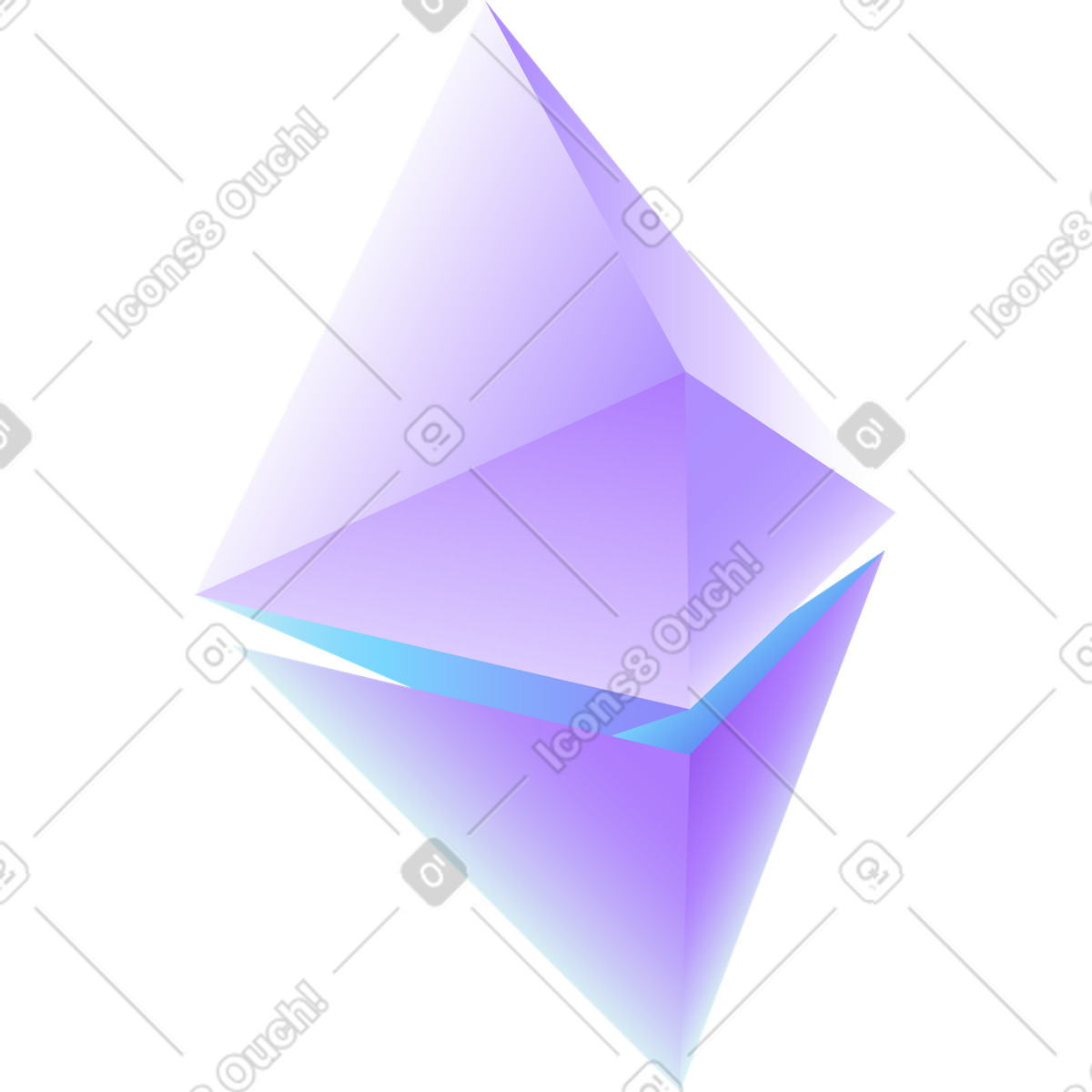 Ethereum cryptocurrency sign illustration in PNG, SVG