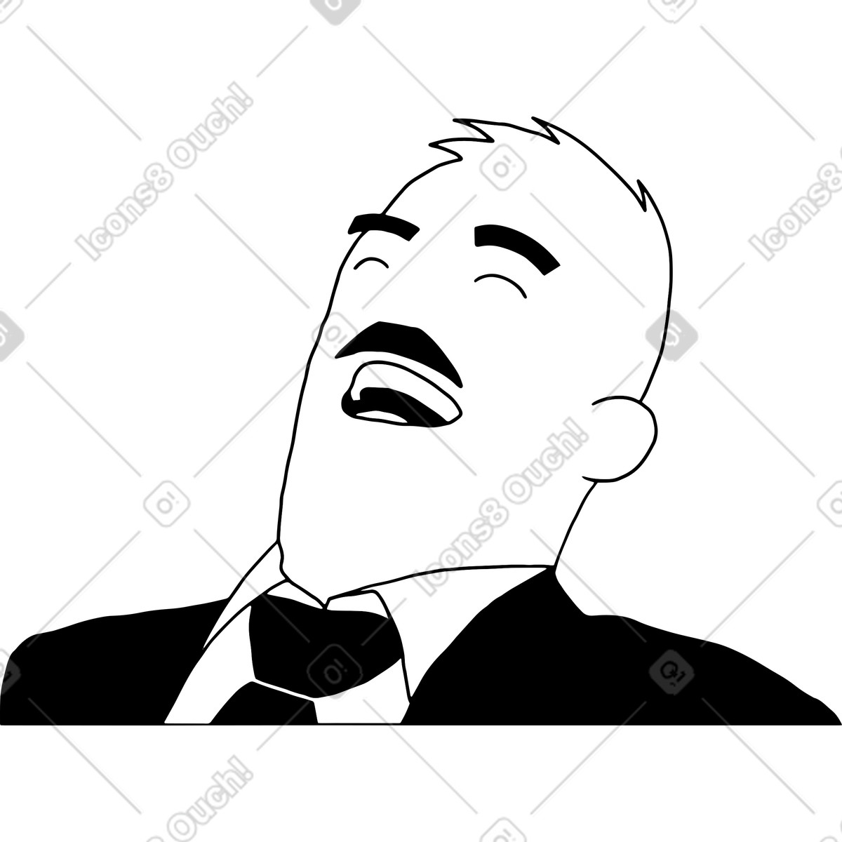 Ilustração de Personagem doodle rindo em no estilo Dudes para baixar em PNG, SVG