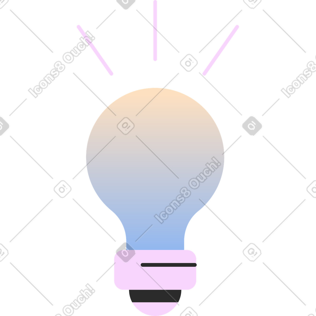 Ilustração de Lâmpada em no estilo Marginalia para baixar em PNG, SVG