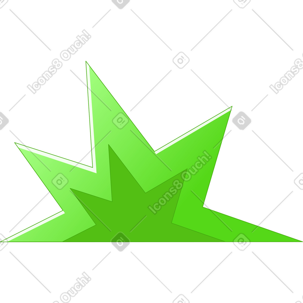 Grüner knall-Illustration im Rainbow-Stil als Download in PNG, SVG