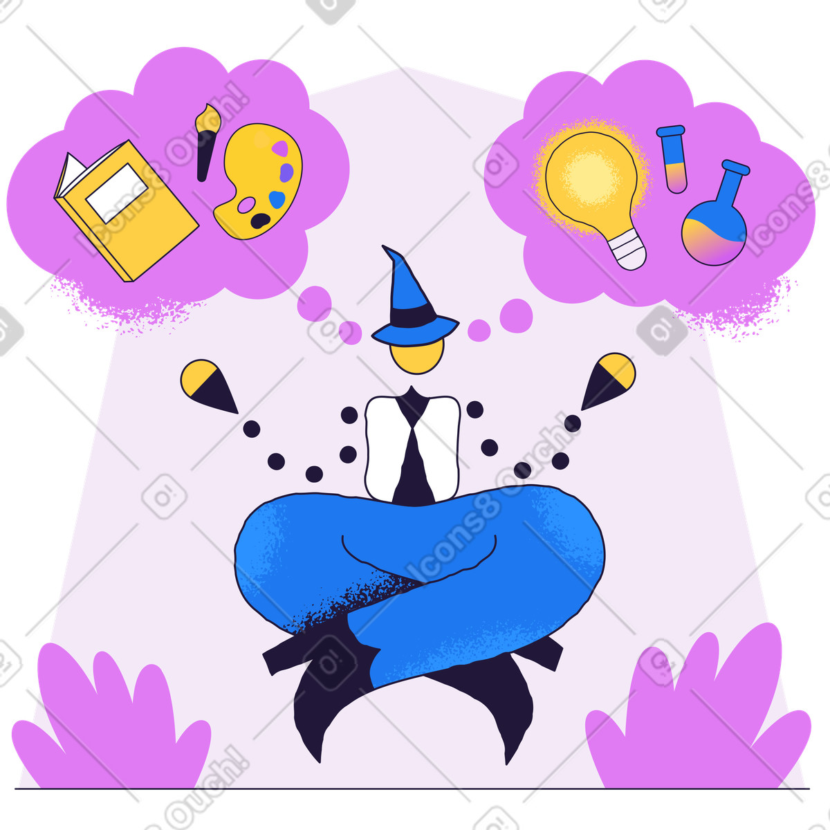 Ilustración Elegir un campo de educación en estilo Conifer a descargar en PNG y SVG