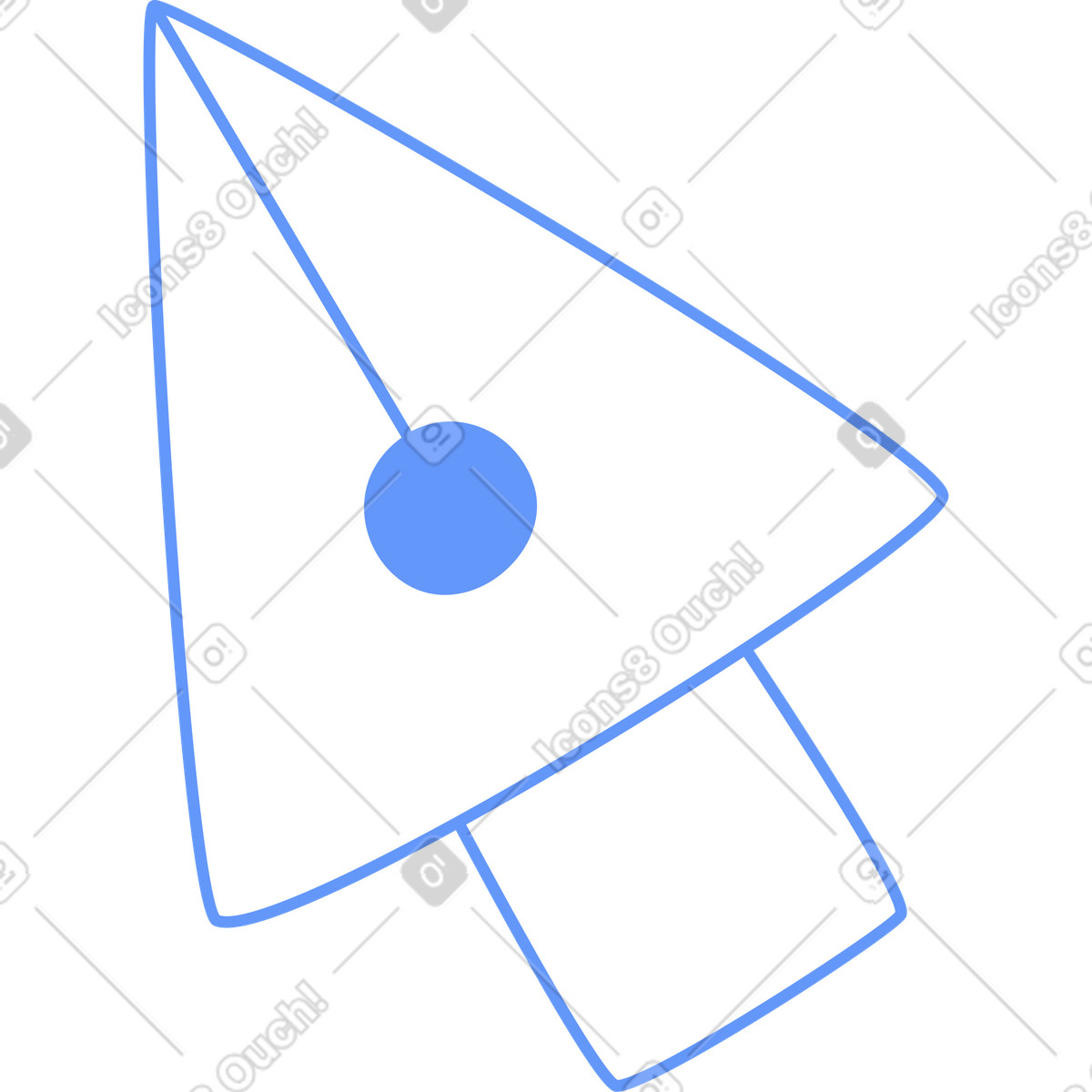 Ilustração de Cursor azul em no estilo Plain para baixar em PNG, SVG