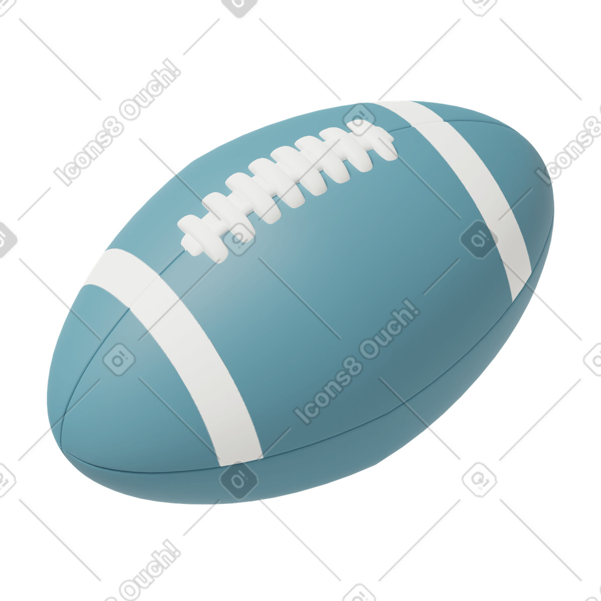 Rugby ball illustration in 3D Casual life style download in PNG, SVG