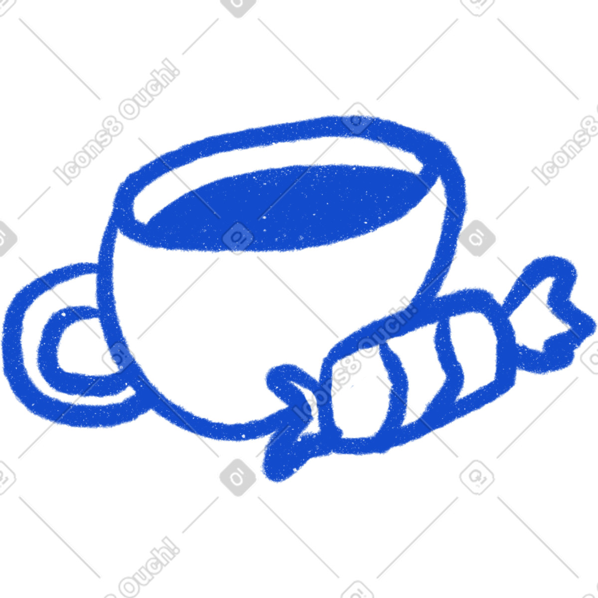 Ilustração de Uma xícara café e um doce em no estilo Experimental para baixar em PNG, SVG