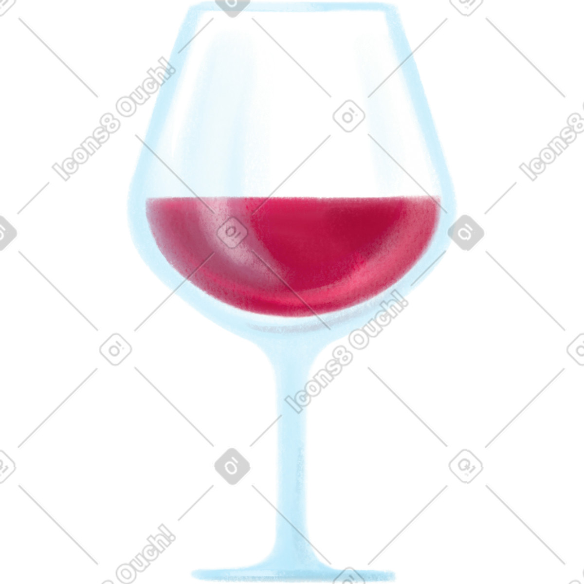 Bicchiere di vino illustrazione in stile Mushy scarica in PNG, SVG
