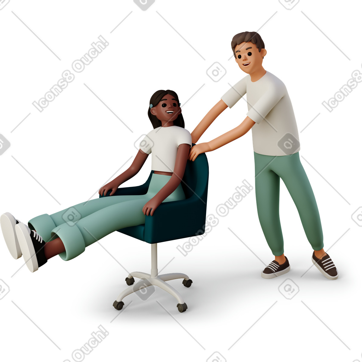下载 3D Casual life 风格的 办公室的同事 插画，支持 PNG、SVG 格式