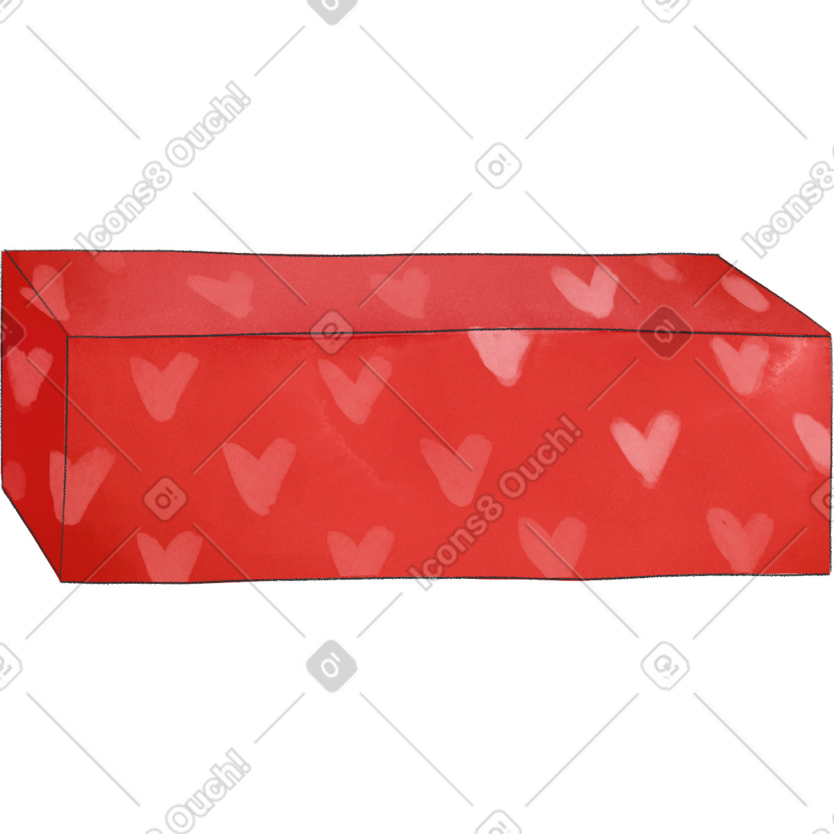 Rote geschenkbox-Illustration im Seasons-Stil als Download in PNG, SVG