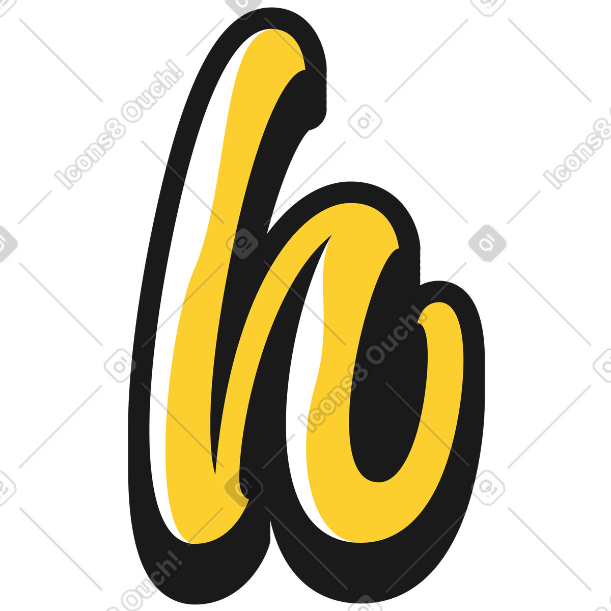 Lowercase letter h illustration in Taxi style download in PNG, SVG