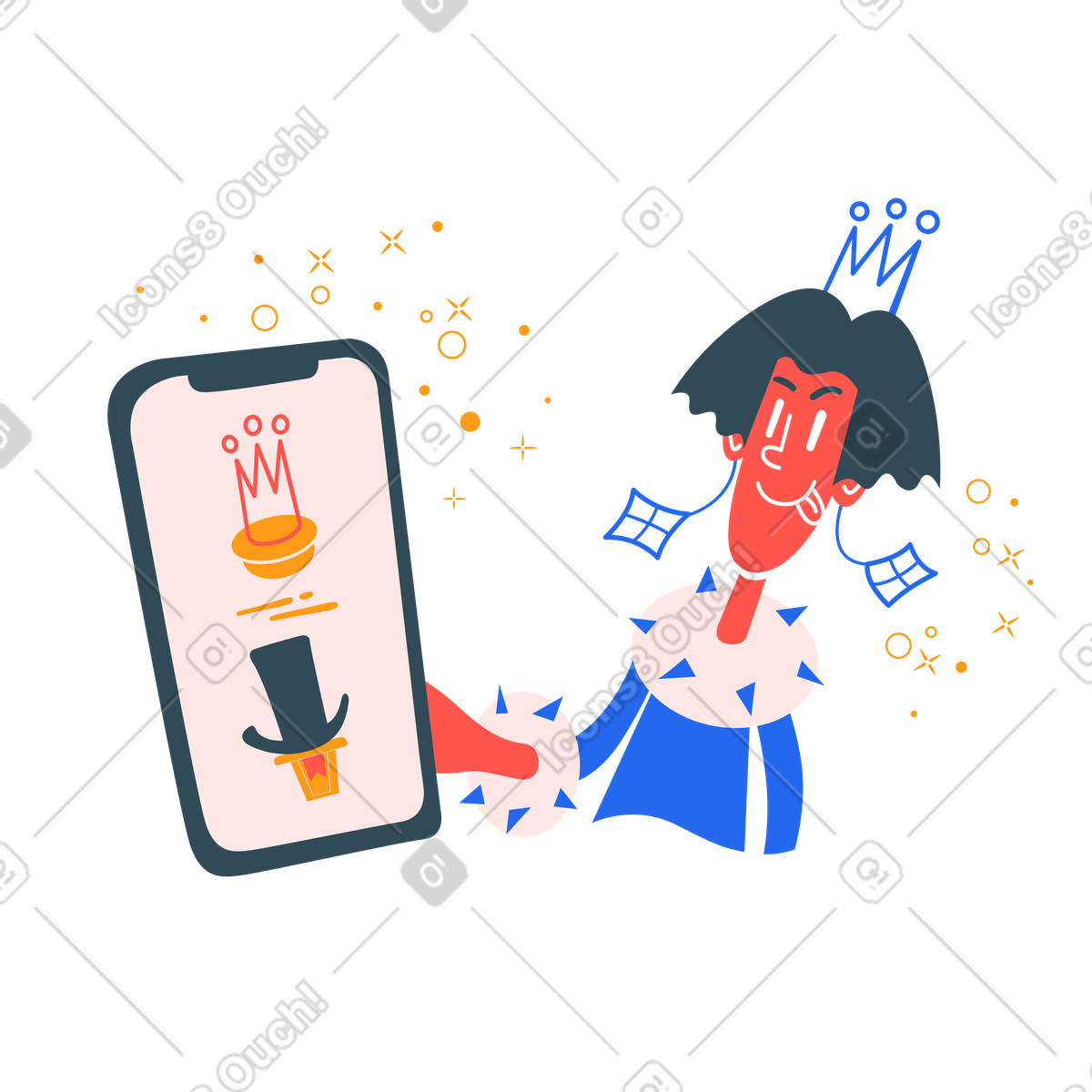 Acquistare vestiti o accessori per la testa online illustrazione in stile Kingdom scarica in PNG, SVG