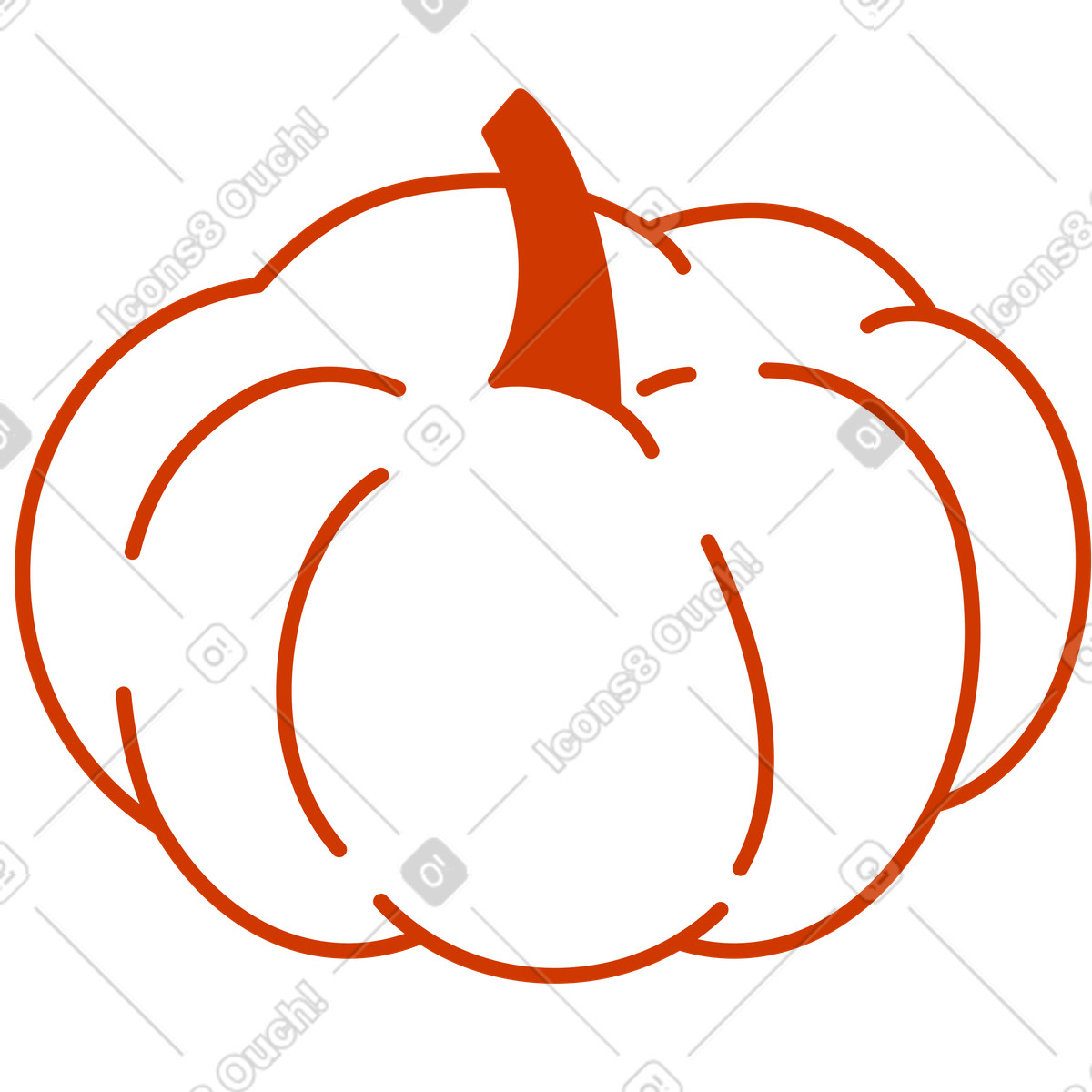 Big pumpkin illustration in Natty style download in PNG, SVG