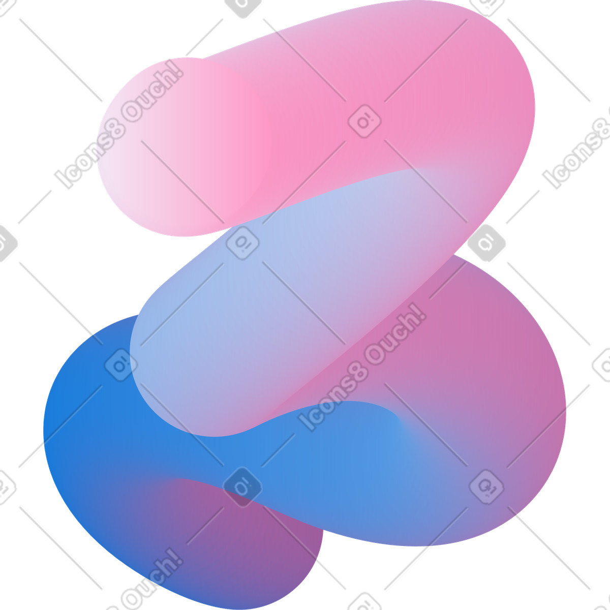 Pink blue curved shape illustrazione in stile Forms scarica in PNG, SVG