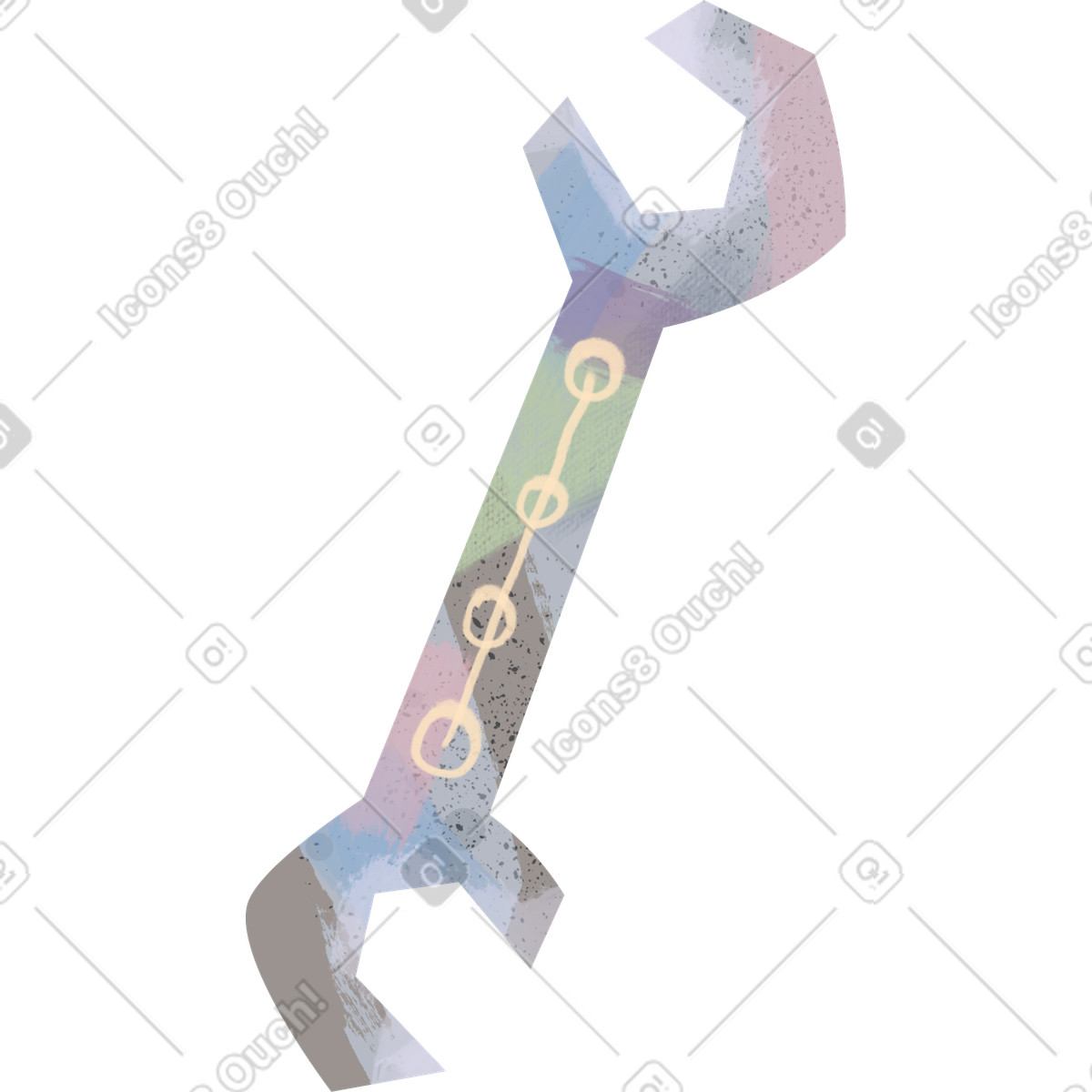 Ilustración Llave inglesa en estilo Experimental a descargar en PNG y SVG