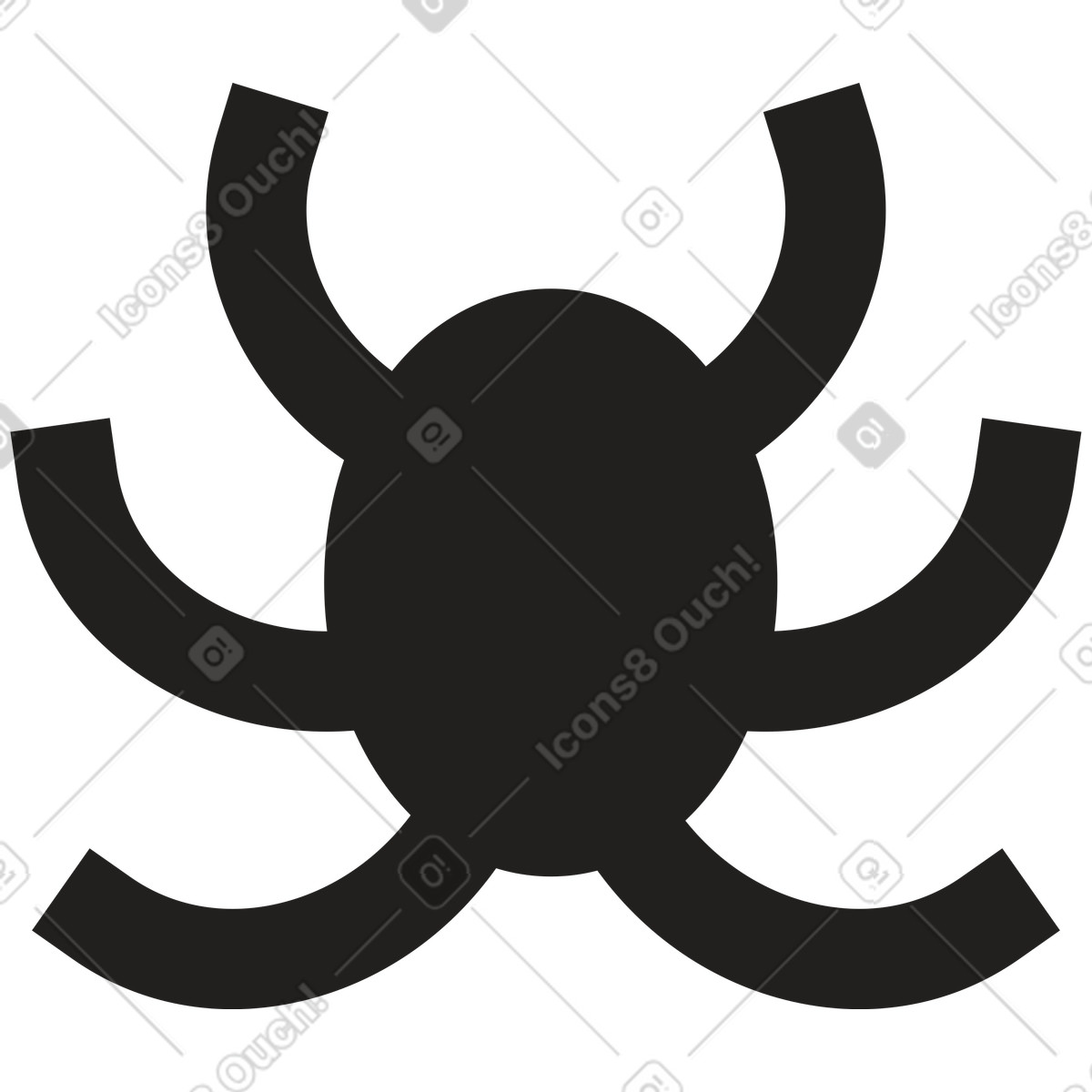Dazzle Line スタイルの クモ のイラストをPNG、SVG形式でダウンロード