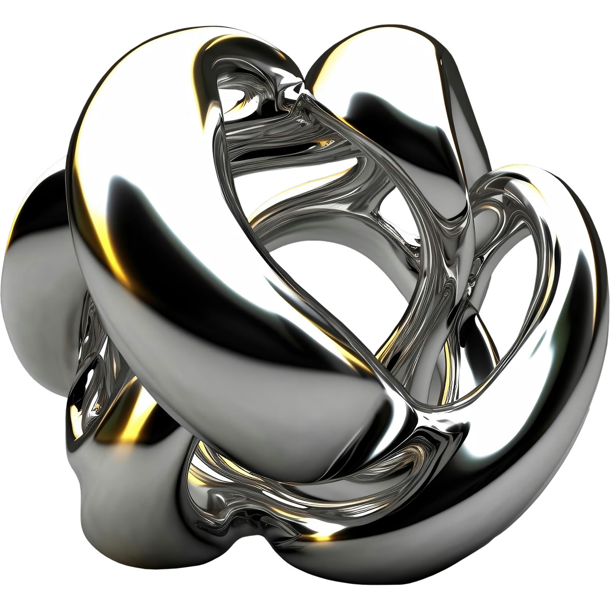 Metallic スタイルの 金属の抽象的な銀の形 のイラストをPNG、SVG形式でダウンロード