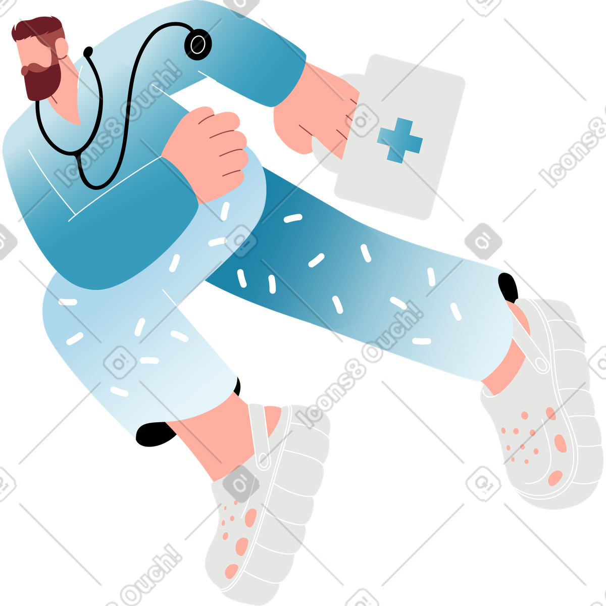 Doctor rushes illustration first aid clipart in PNG SVG