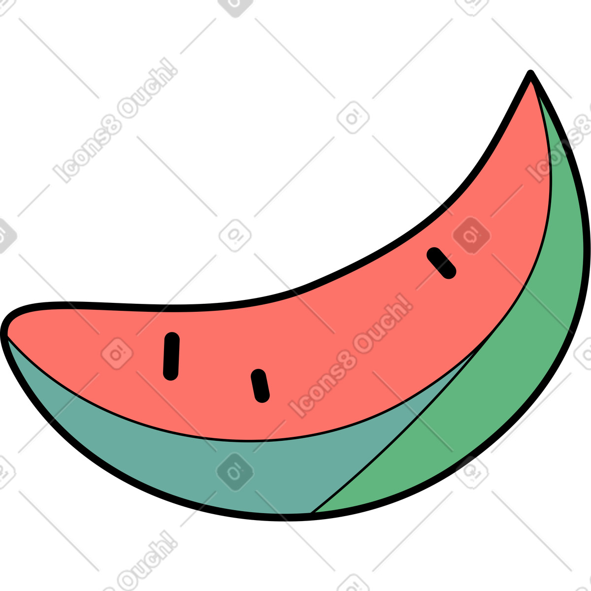 Ilustración Rodaja de sandia en estilo Surr a descargar en PNG y SVG