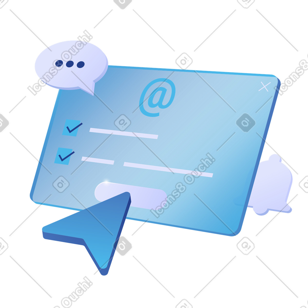 Modulo di iscrizione via email con cursore, iscrizione alla newsletter e marketing illustration in PNG, SVG