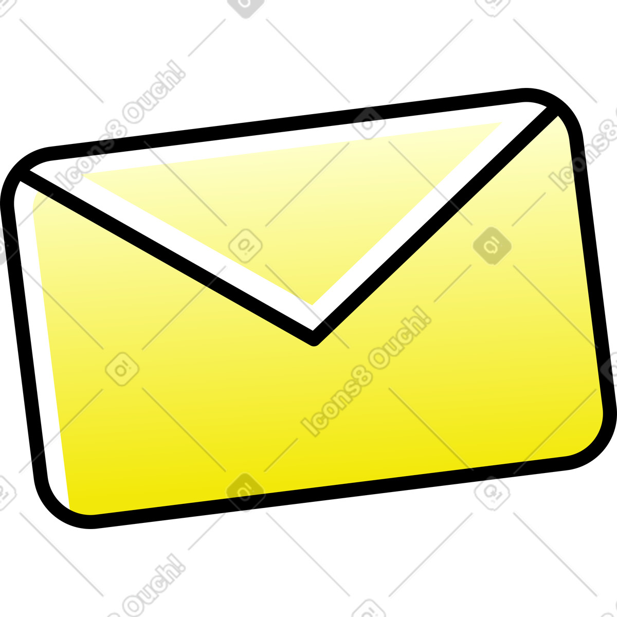 Illustration Enveloppe de courrier jaune dans le style Pocus à télécharger aux formats PNG, SVG
