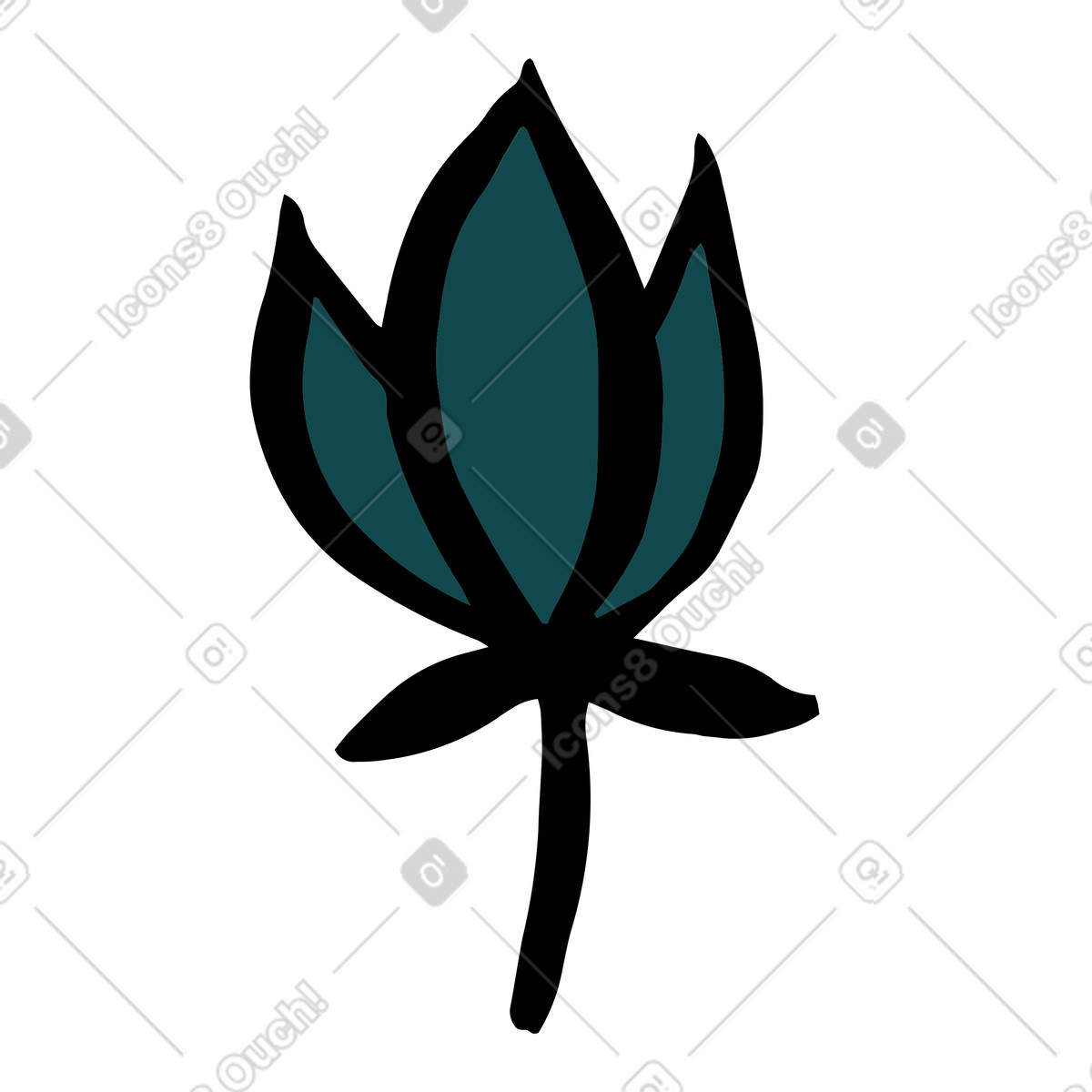 Иллюстрация Dark teal plant в стиле Scandi — скачать в форматах PNG, SVG