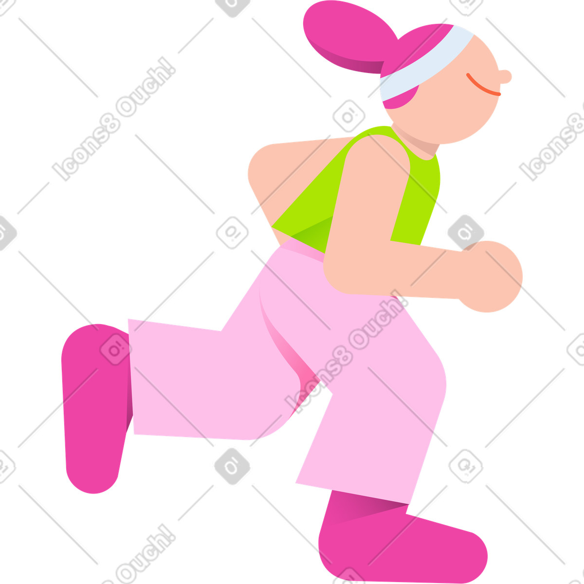 下载 8bit 风格的 运动型女人 插画，支持 PNG、SVG 格式