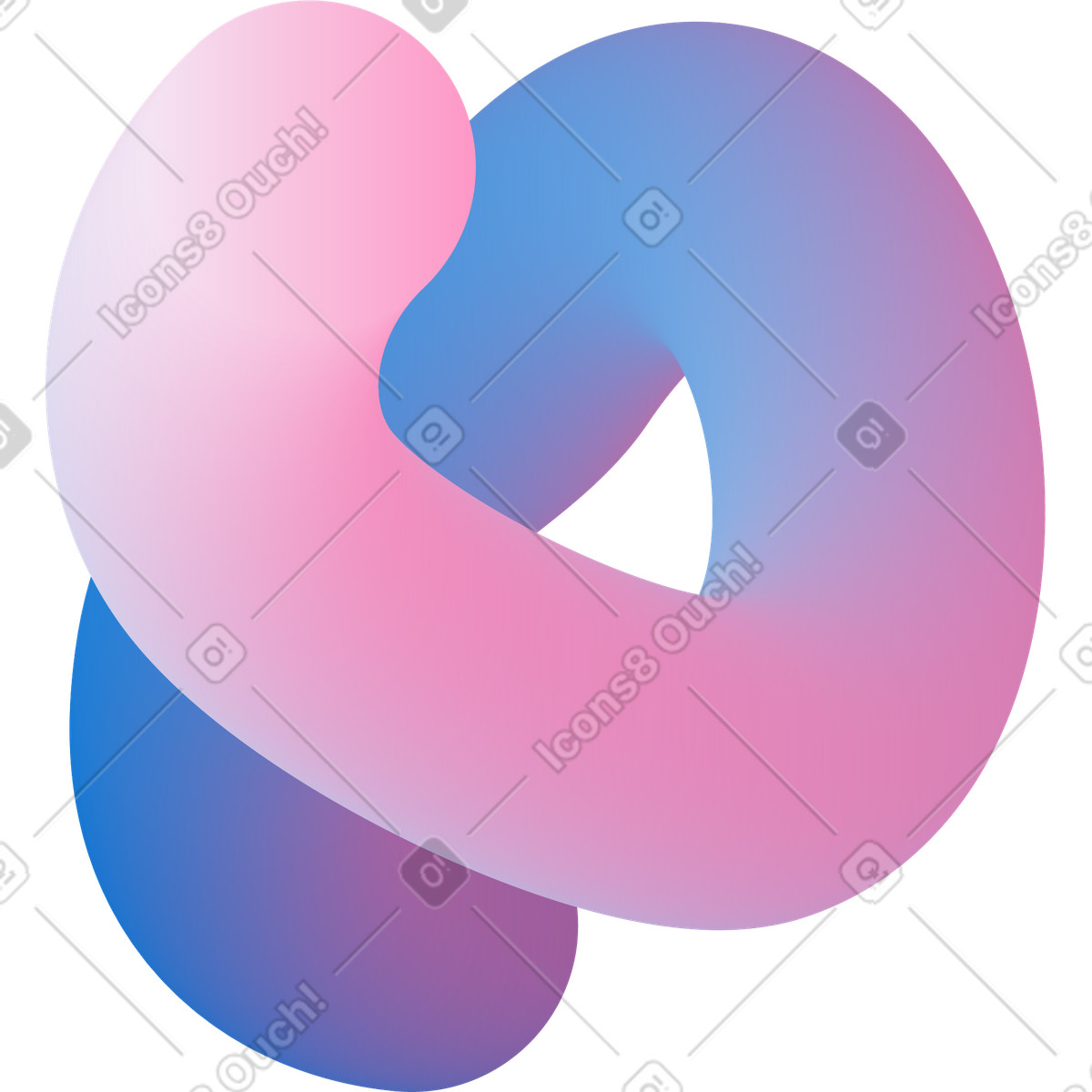 Pink blue curved shape illustration in Forms style download in PNG, SVG
