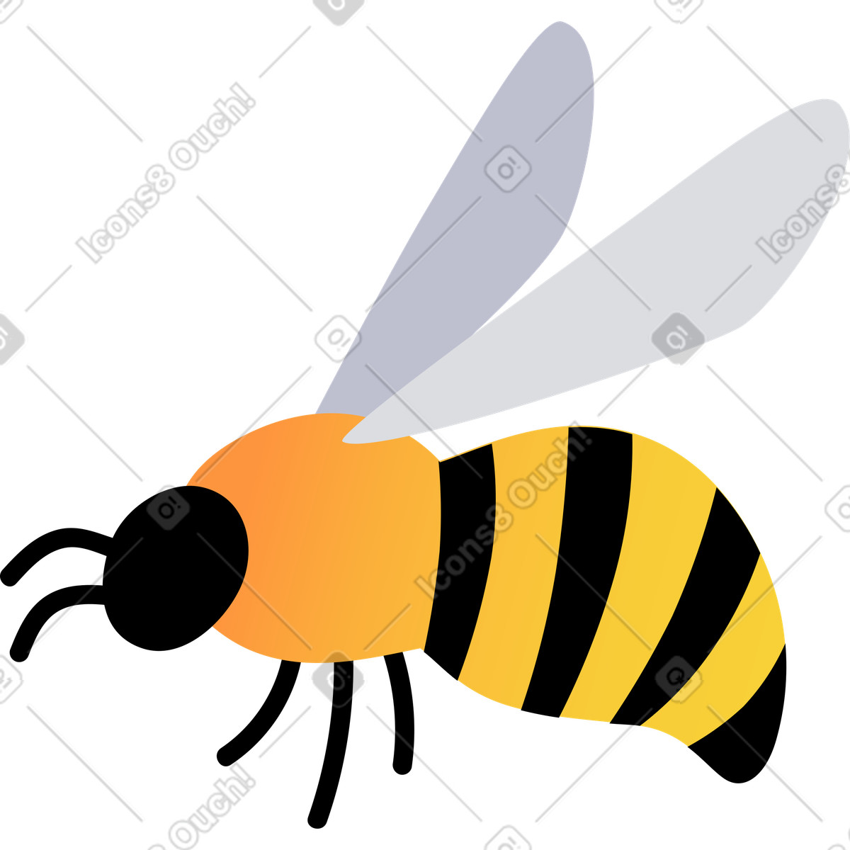 Bee illustration showcasing bees clipart in vibrant graphic design