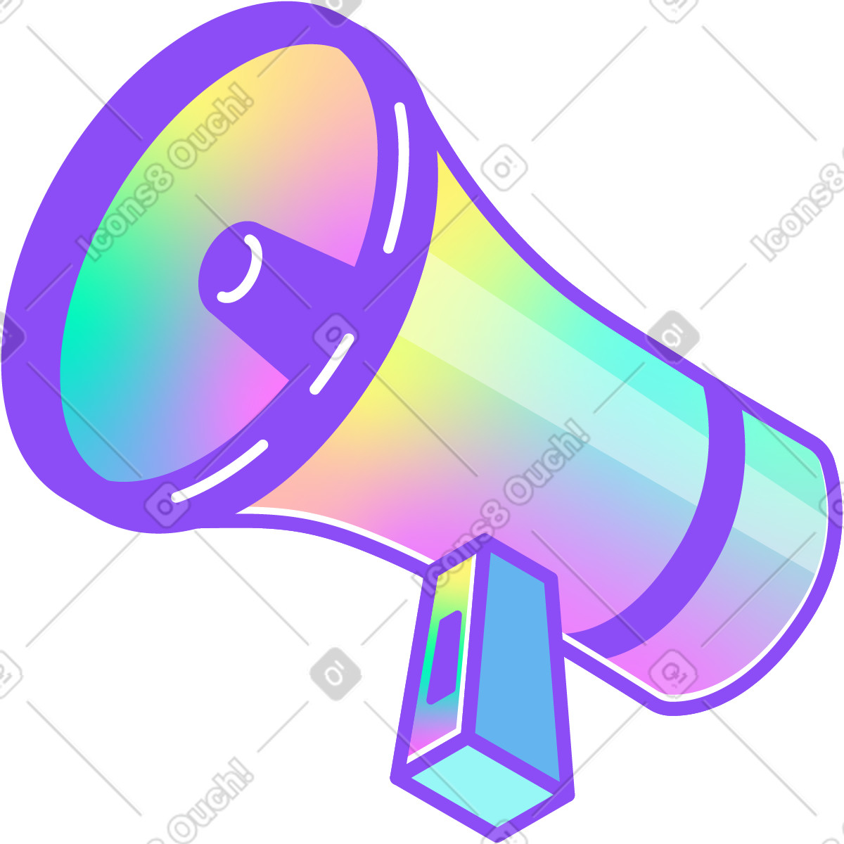 Illustration Haut-parleur dans le style Holographic à télécharger aux formats PNG, SVG