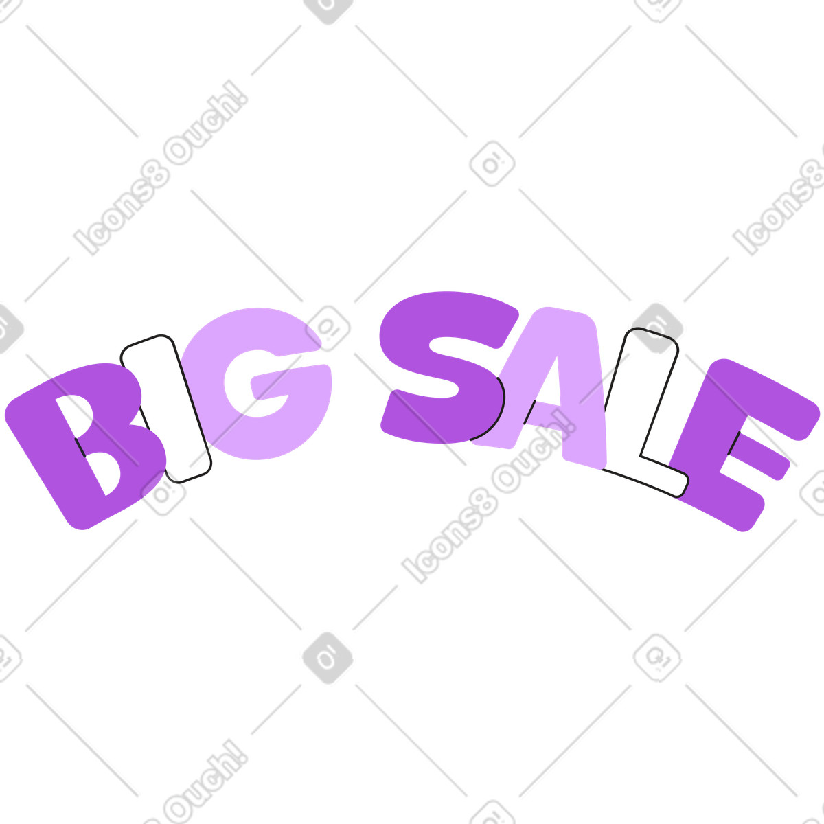 Illustration Lettrage texte grande vente dans le style Grapy à télécharger aux formats PNG, SVG