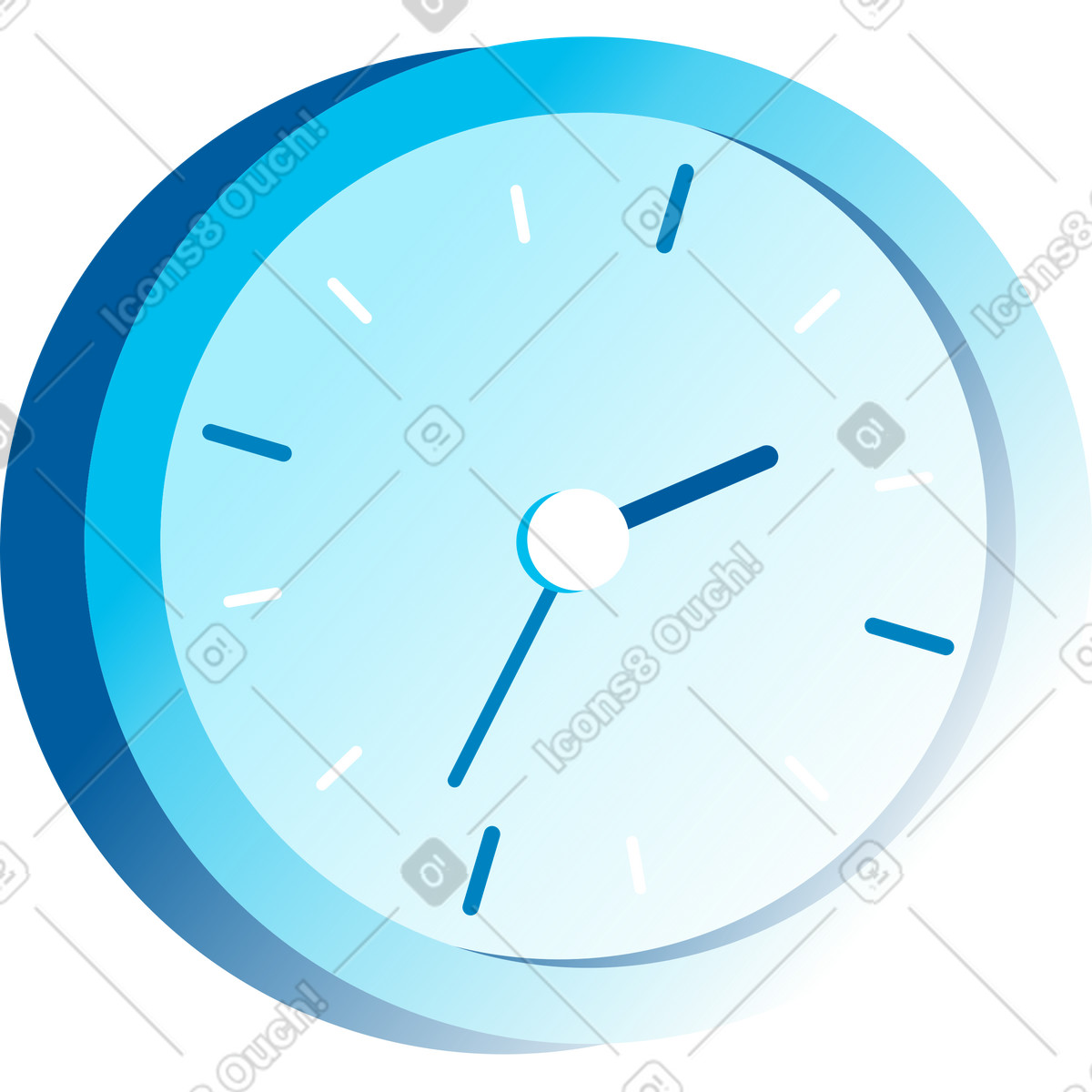 Illustration L'horloge dans le style Icy à télécharger aux formats PNG, SVG