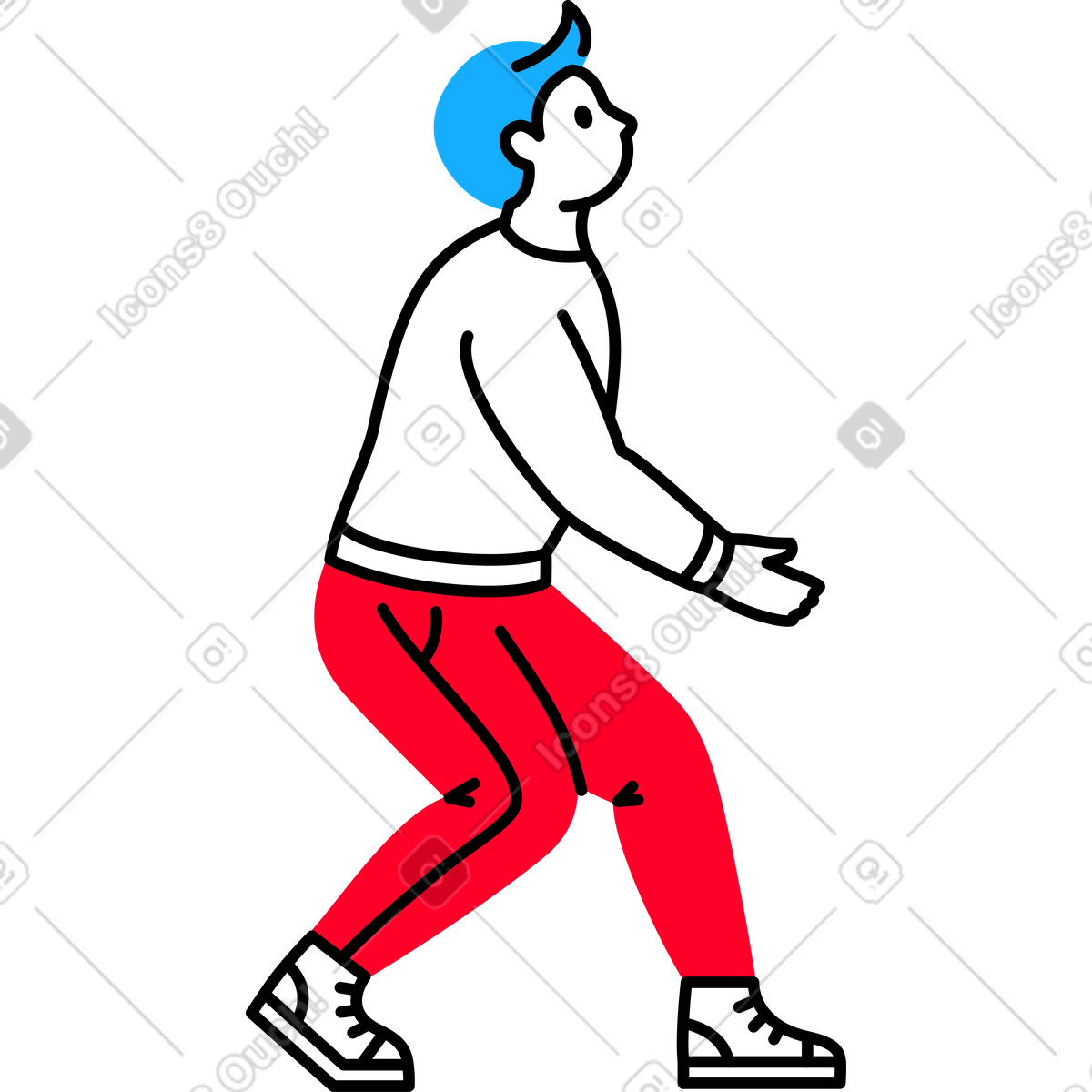 下载 Transistor 风格的 男人抱着底部 插画，支持 PNG、SVG 格式