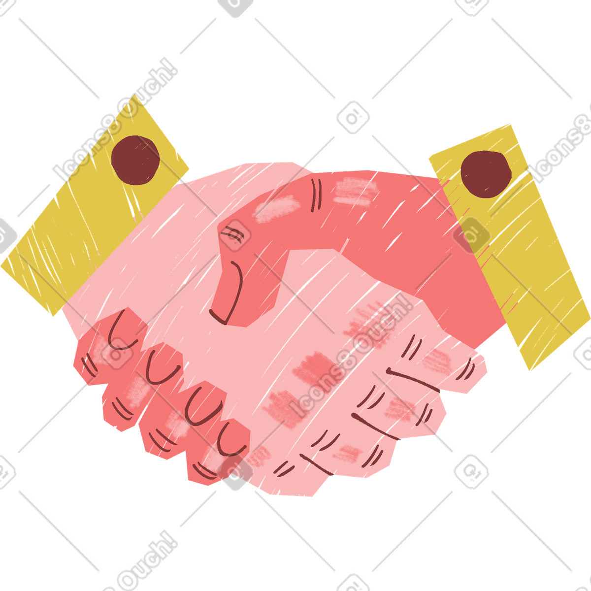 Ilustração de Aperto mão em no estilo Sleepy para baixar em PNG, SVG