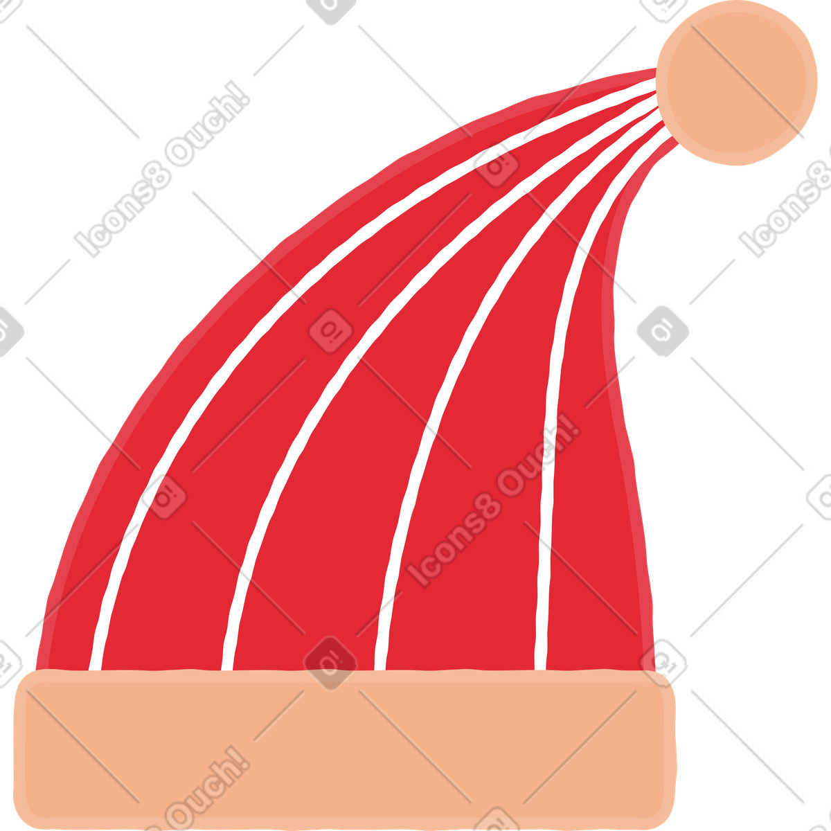 Ilustração de Noel hat em no estilo Stripy para baixar em PNG, SVG