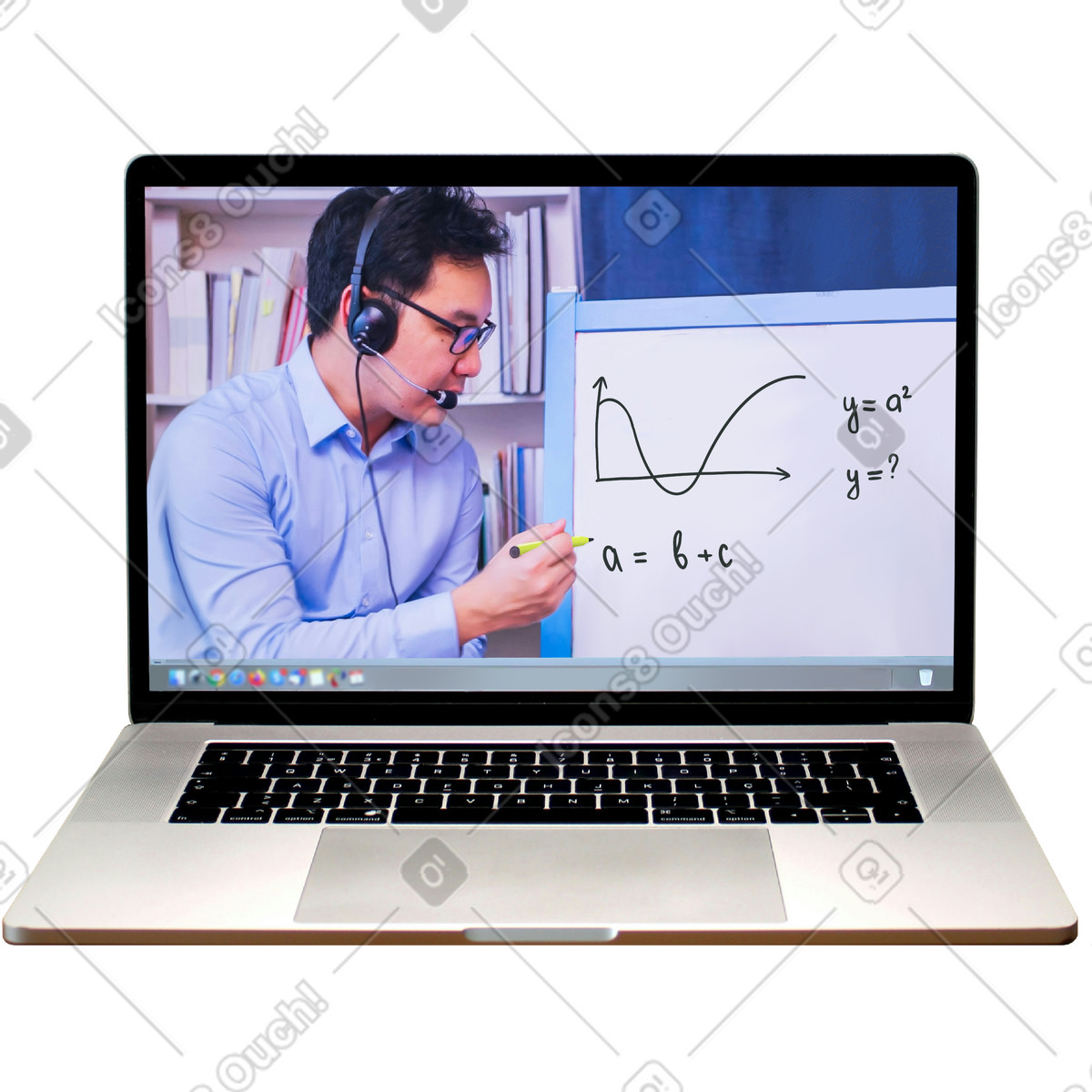 Online lesson illustration in Marker style download in PNG, SVG
