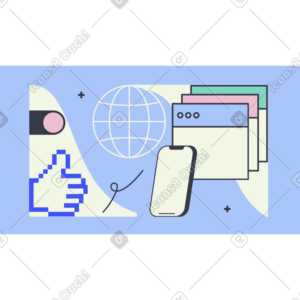 World Wide Web illustration in PNG, SVG