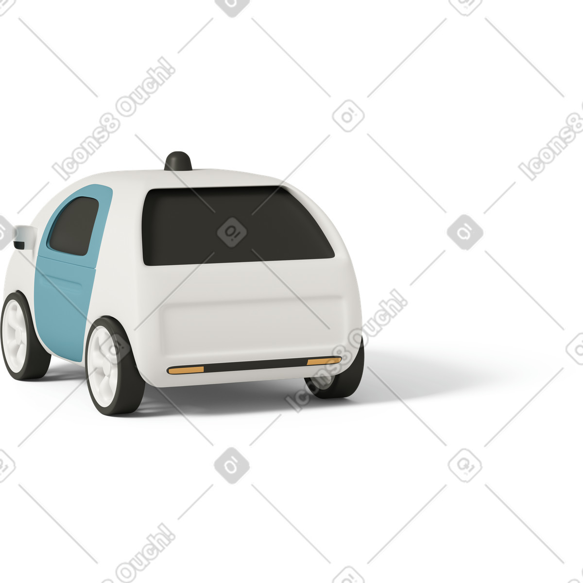 3D Casual life 스타일의 Smart car back 일러스트레이션 PNG, SVG 다운로드