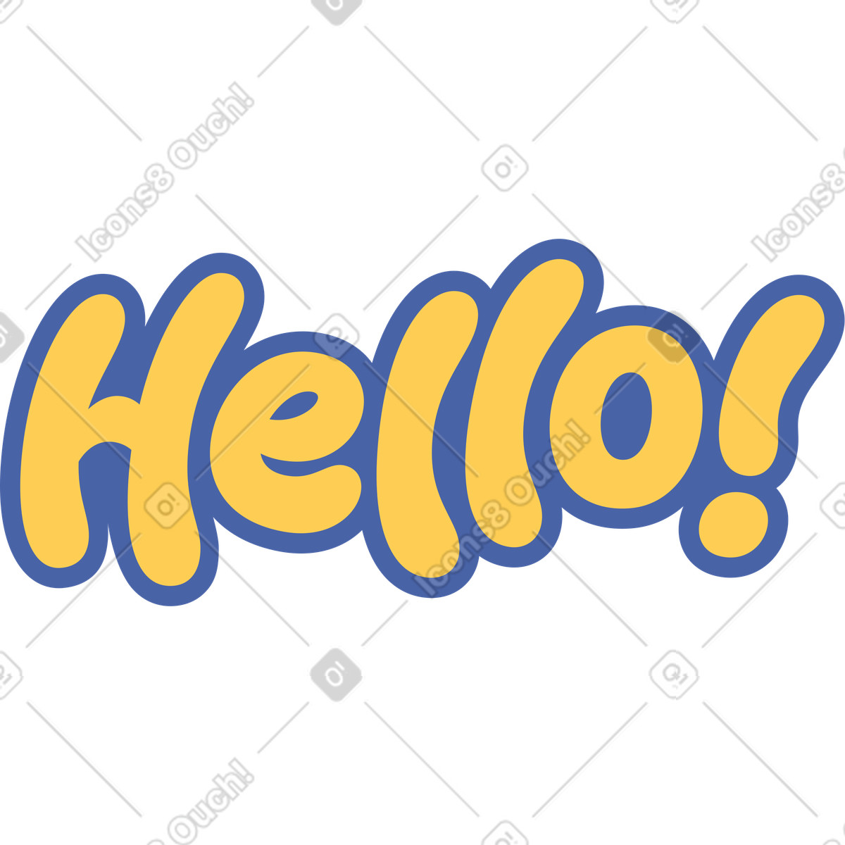 Ilustración Letras hola texto en estilo Social a descargar en PNG y SVG