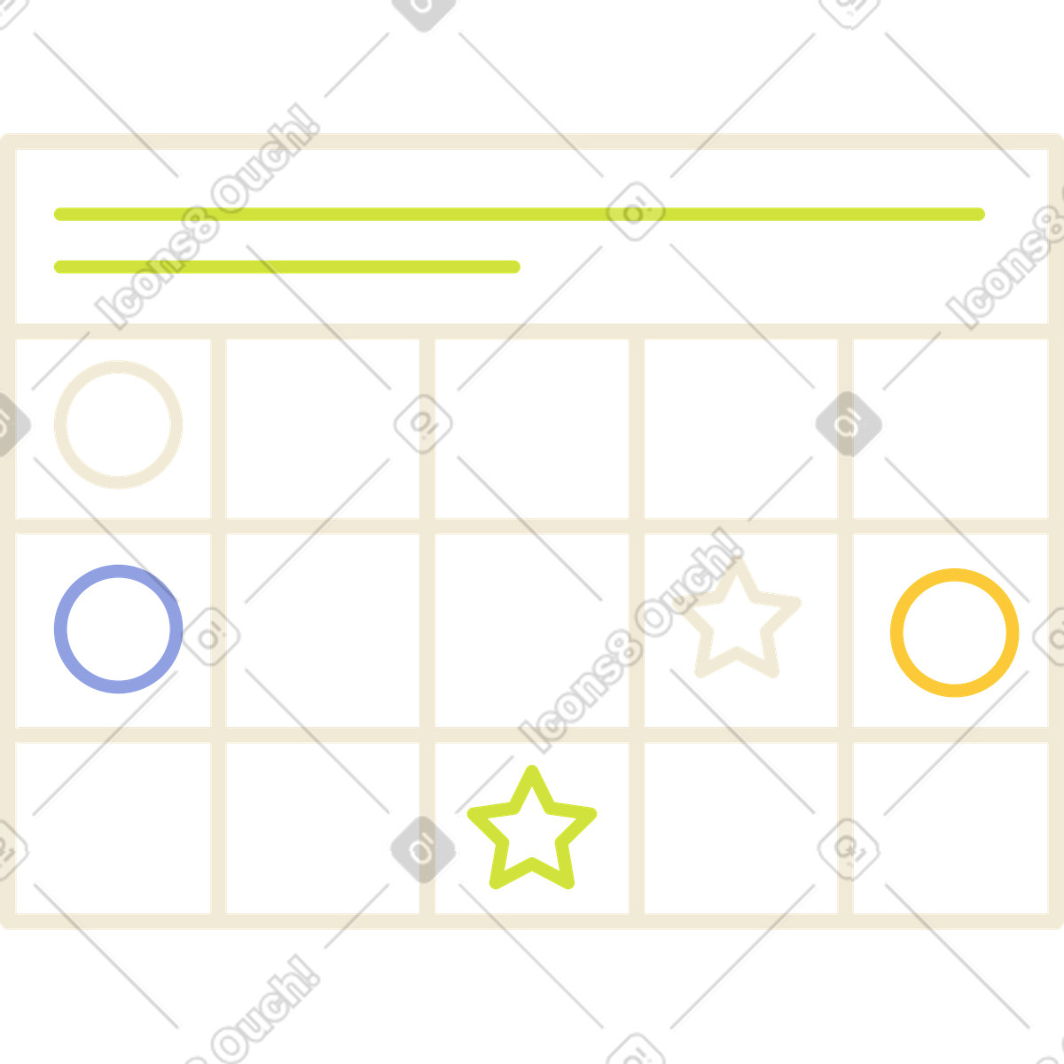 Ilustração de Calendário com datas marcadas em PNG e SVG