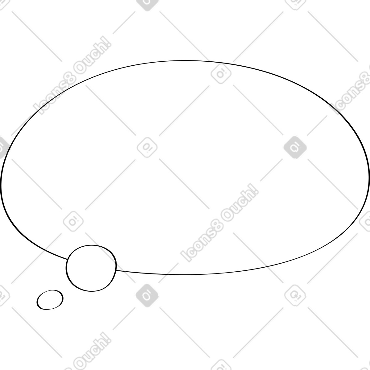 Thought bubble animated illustration in GIF, Lottie (JSON), AE