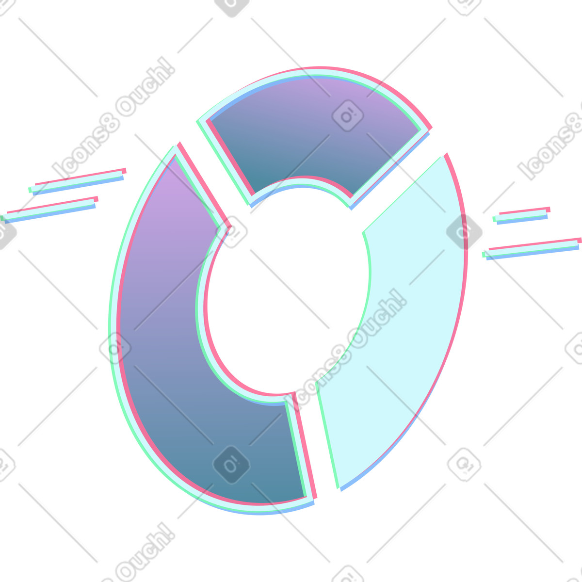 Иллюстрация Круговая диаграмма в стиле Neon — скачать в форматах PNG, SVG