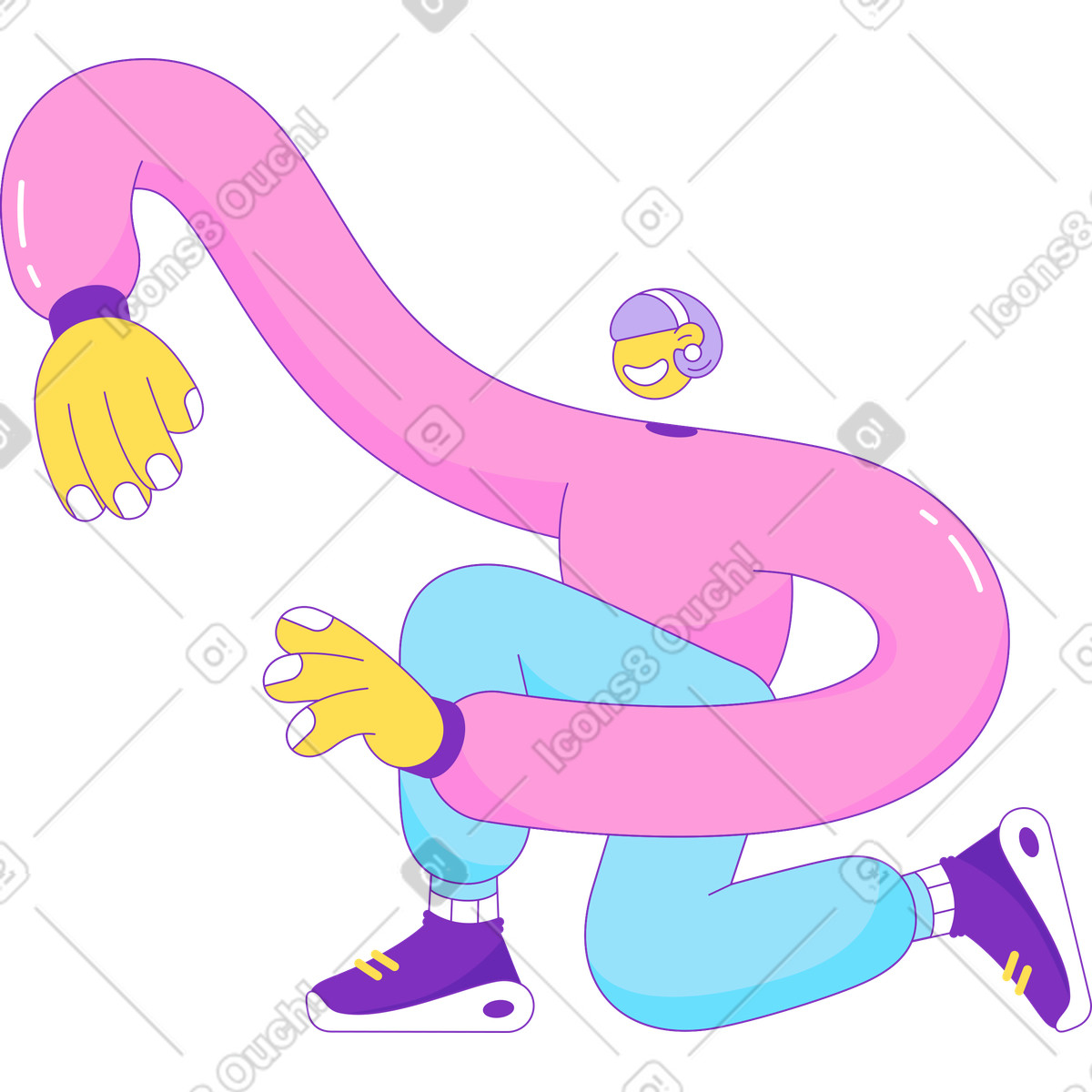 下载 Elastic 风格的 女孩购物 插画，支持 PNG、SVG 格式
