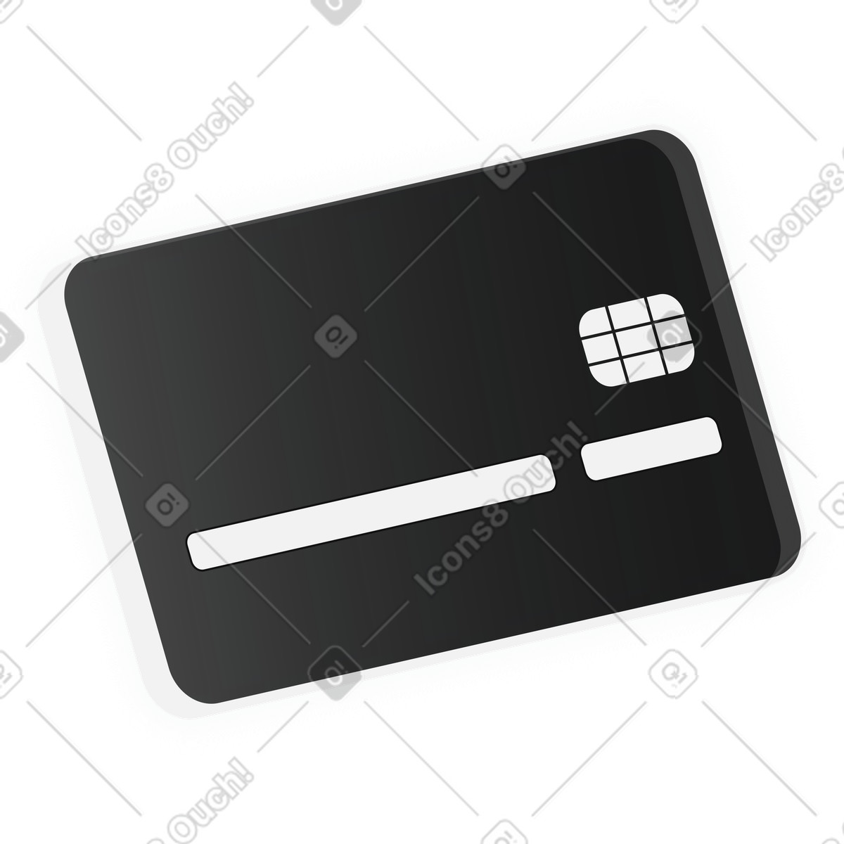 Schwarze bankkarte-Illustration im Inverse-Stil als Download in PNG, SVG