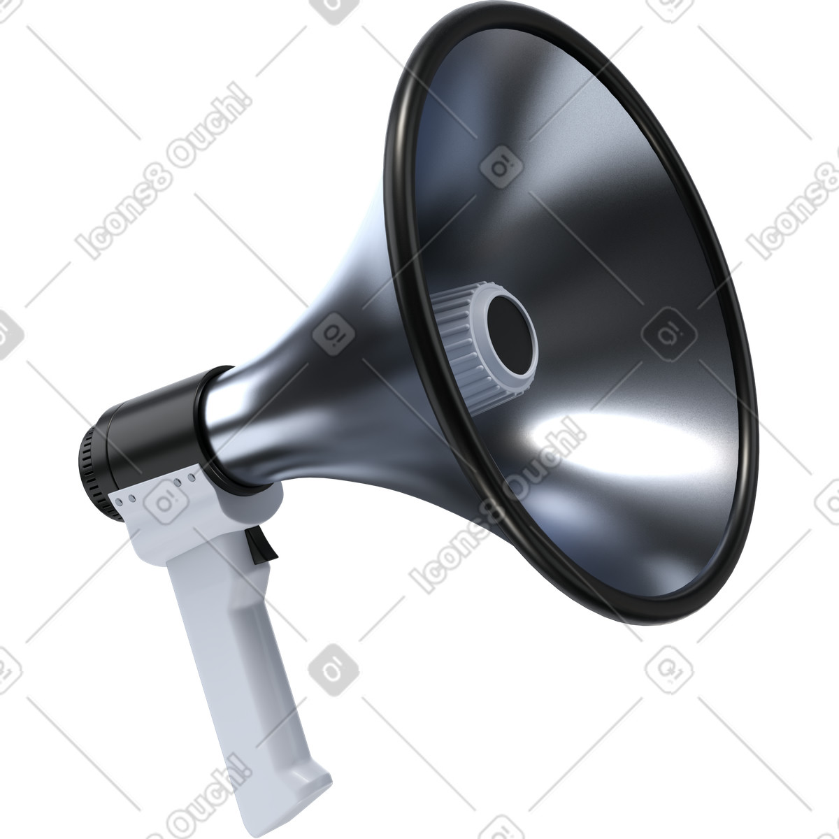 下载 3D Pro 风格的 Megaphone for marketing announcements, promotional strategy in business 插画，支持 PNG、SVG 格式