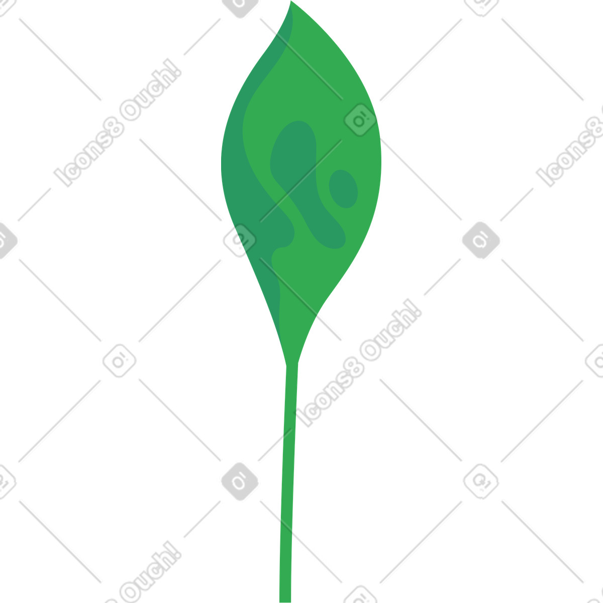 Jaconda スタイルの Green big leaf のアニメーションイラストをGIF、Lottie (JSON)、AEでダウンロード