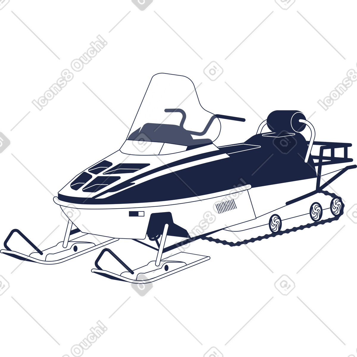 Ilustração de Moto neve em no estilo Urban Line para baixar em PNG, SVG