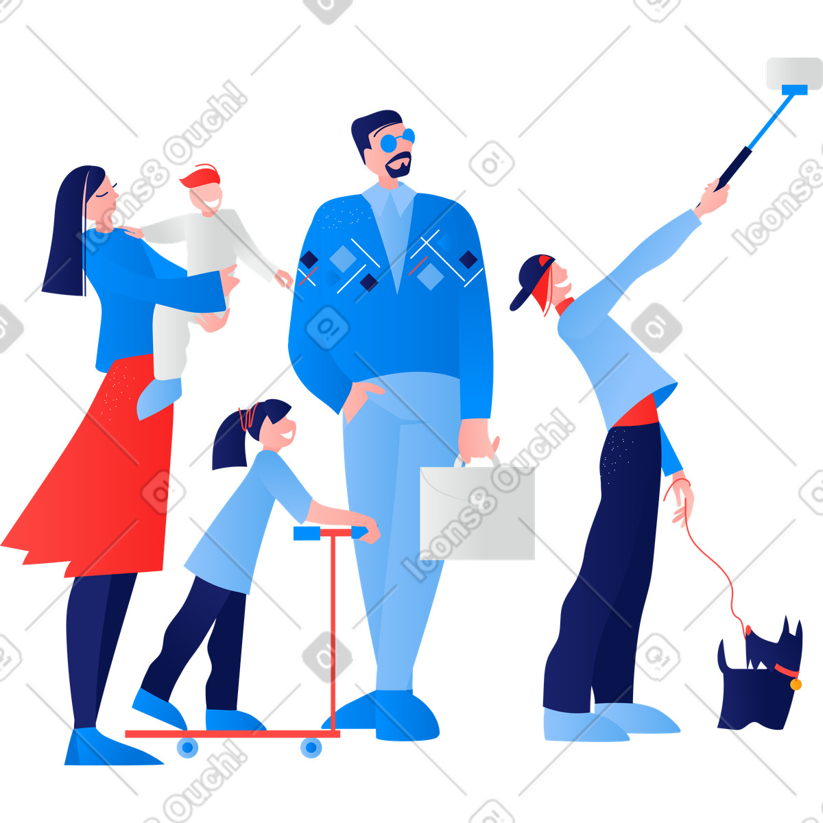 Ilustração de Family em no estilo Clip para baixar em PNG, SVG