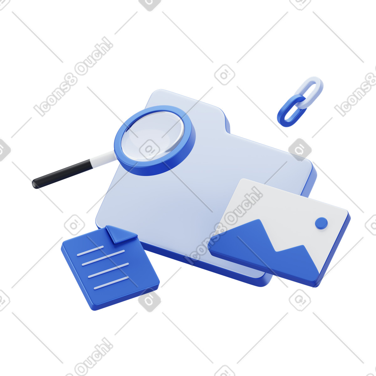 Searching for a file in a folder animated illustration in GIF, Lottie (JSON), AE