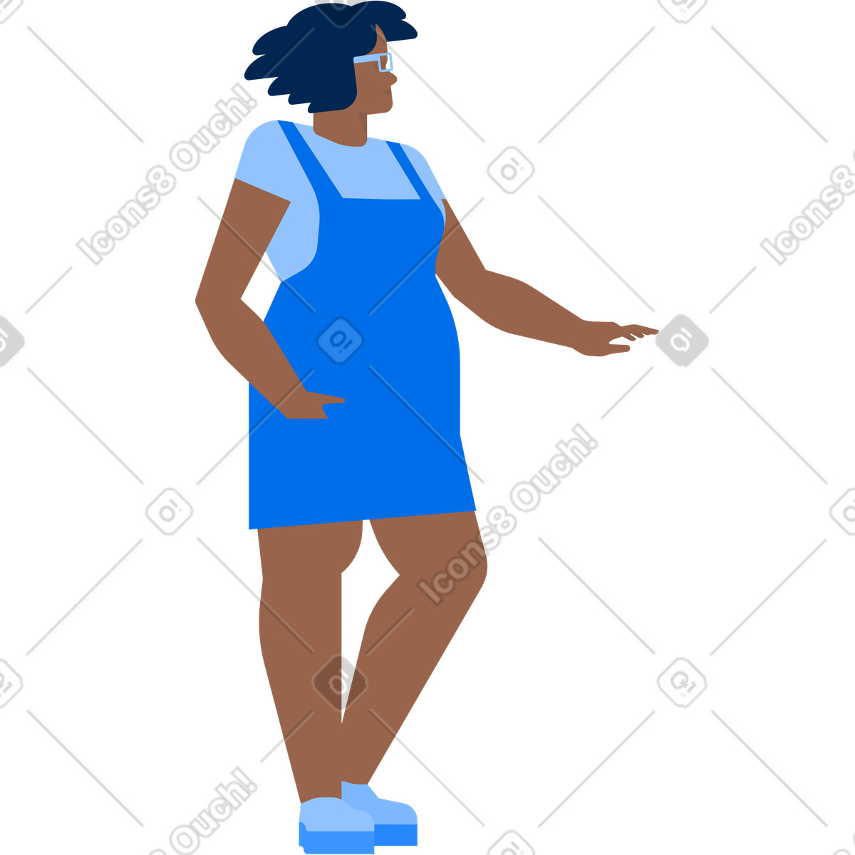 Urban スタイルの Woman in mini skirt のイラストをPNG、SVG形式でダウンロード