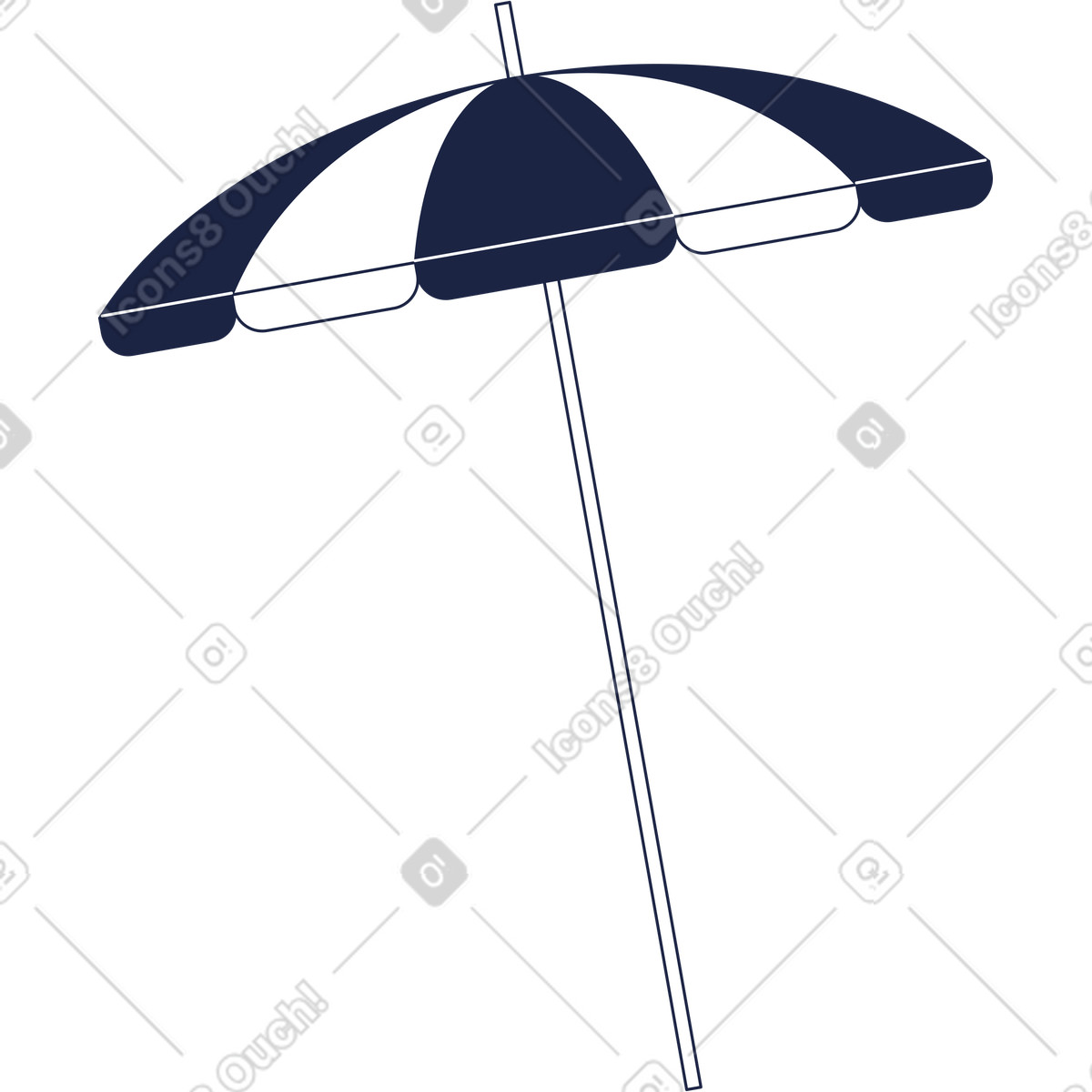下载 Urban Line 风格的 沙滩伞 插画，支持 PNG、SVG 格式